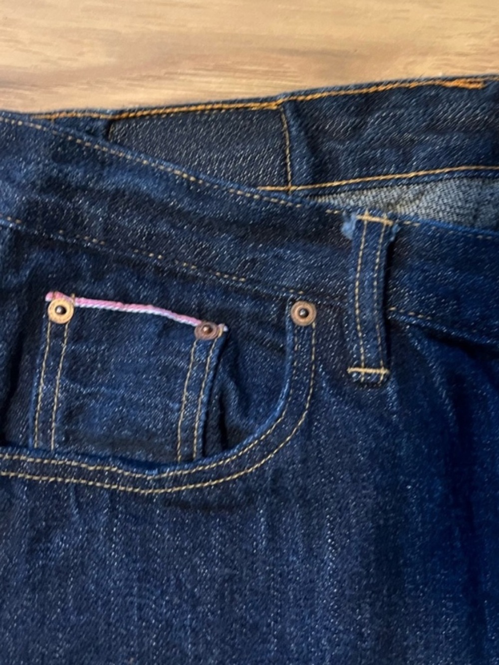 Taylor Stitch Indigo Slim Jeans with Contrast Stitching - Picture 3 of 8